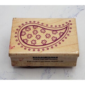 Hero Arts Paisley Teardrop Pattern With Flowers Wood Mounted Rubber Stamp C4518